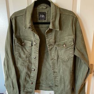 Zara Men's Olive Denim Jacket
